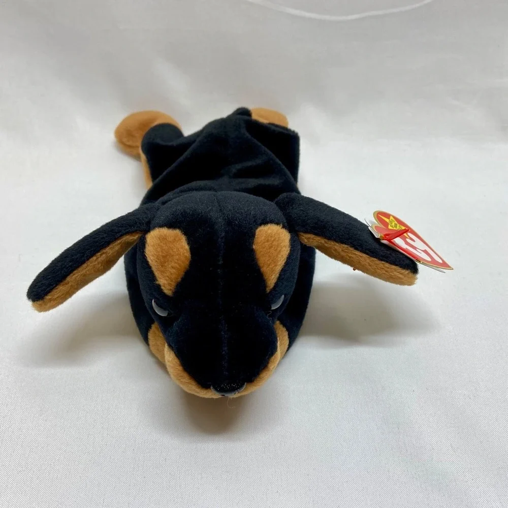 Ty Beanie Babies Doby 4110 Doberman Dog 1996 Retired PVC Pellets Rare Vtg Plush